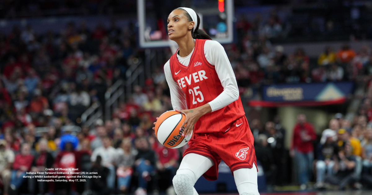 Credit: AP Photo/AJ Mast Indiana Fever forward DeWanna Bonner (25) in action during a WNBA basketball game against the Chicago Sky in Indianapolis, Saturday, May 17, 2025.