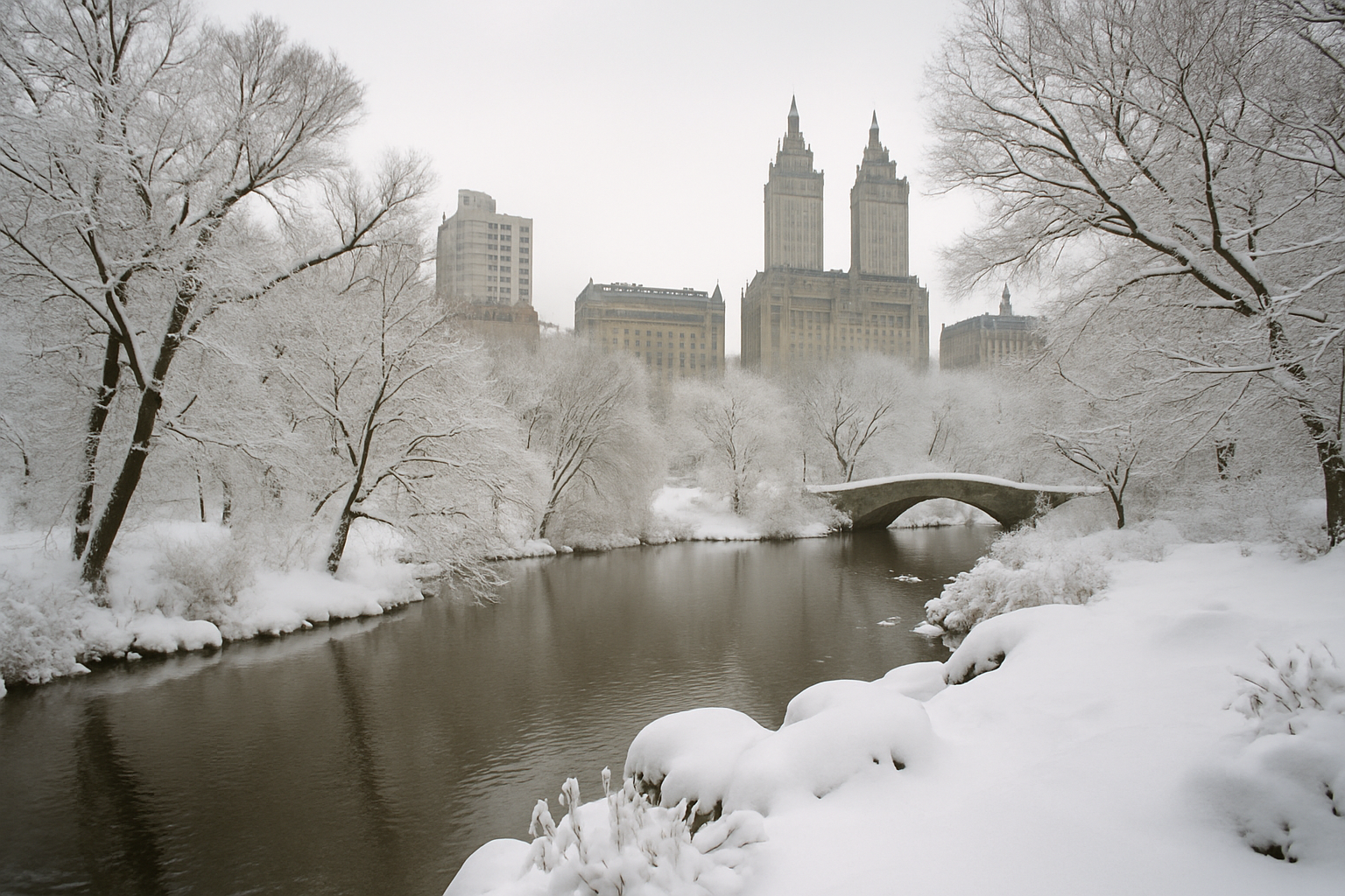 ❗❄️🇺🇸 CENTRAL PARK TRANSFORMED INTO WINTER WONDERLAND AFTER FIRST SNOWFALL OF SEASON