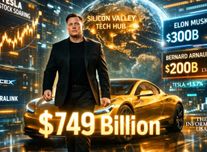 Elon Musk’s Net Worth Hits Record $749 Billion After Pay Package Reinstatement